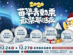 銀白耶誕樹閃耀苗栗!星光演唱會、寄情祝福、耶誕DIY、摸彩通通在 2020苗準青動栗歡聚耶誕夜!