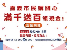 【嘉義市購物節滿千送百】2022活動辦法/線上預約網站/申請方式一次看!