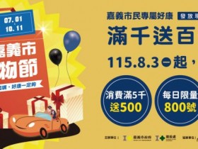 【2026嘉義市購物節滿千送百】線上預約/兌換時間/方式/剩餘金額一次看!