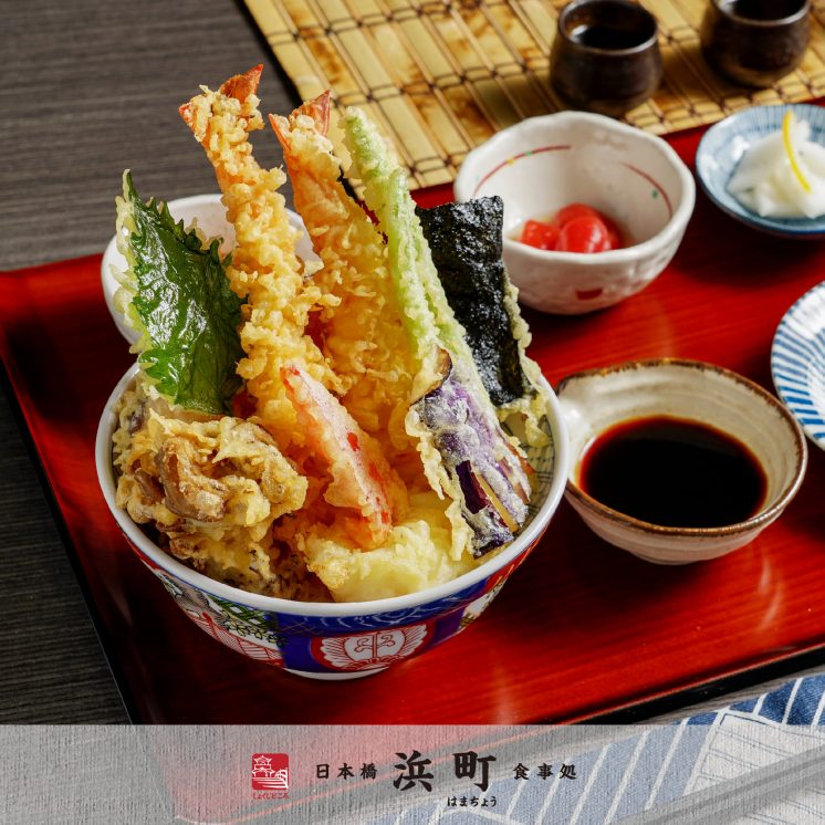舞菇干貝大蝦盛合海鮮天丼定食