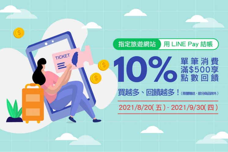 LINE Pay旅遊網站10%回饋