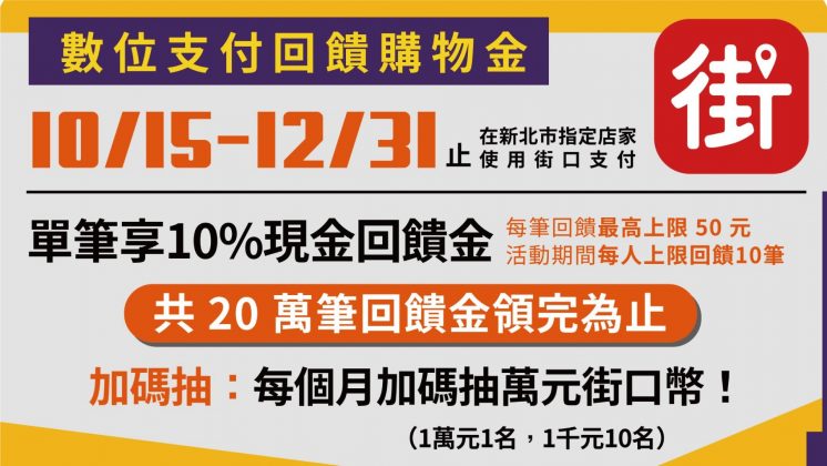 新北數位加碼-街口支付回饋