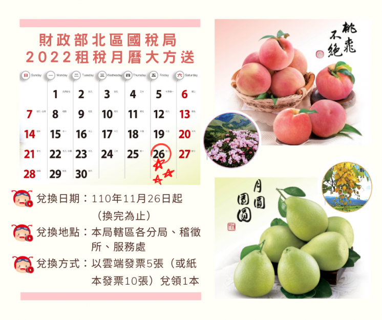2022年北區國稅局水果月曆