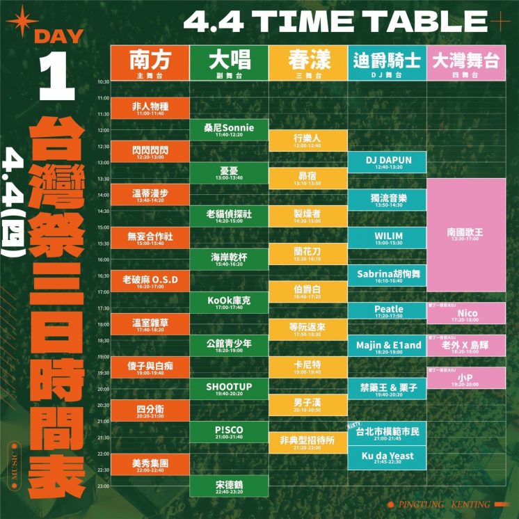 2024台灣祭節目表