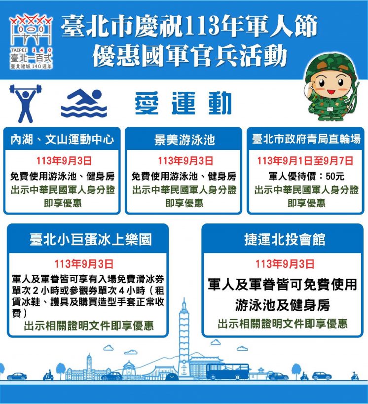 2024台北軍人節優惠