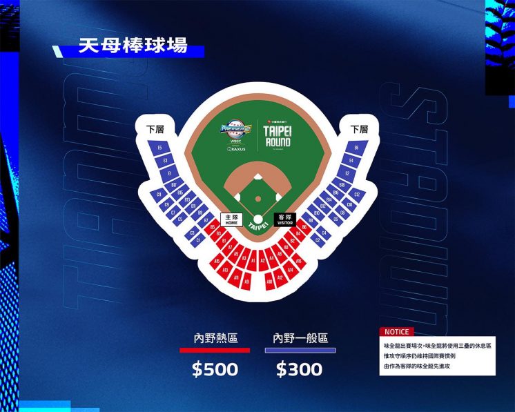 世界棒球12強賽官辦熱身賽門票