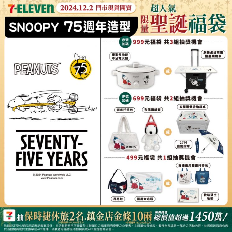 7-11聖誕福袋SNOOPY款