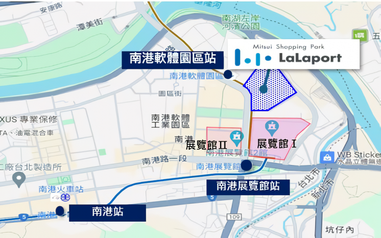 南港lalaport交通地圖