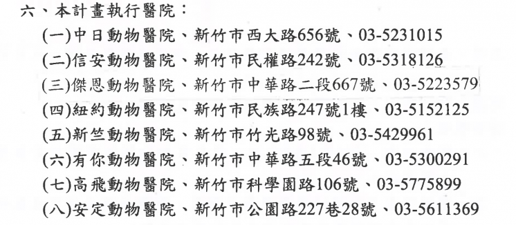 新竹市合作動物醫院