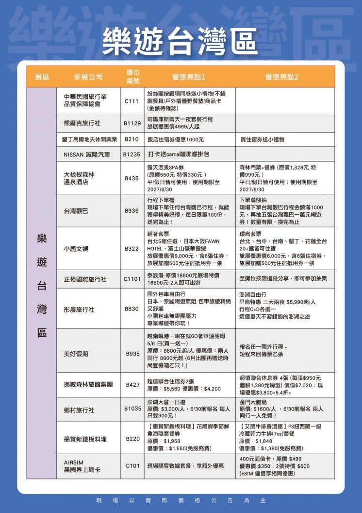 2025台北旅展_優惠