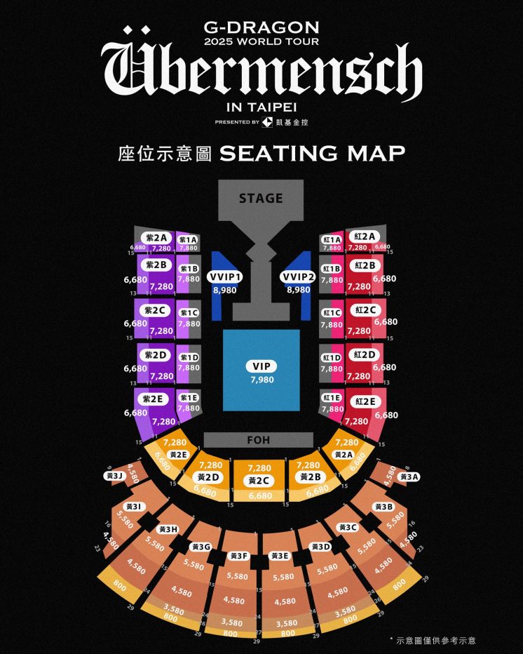 2025GD台灣演唱會票價