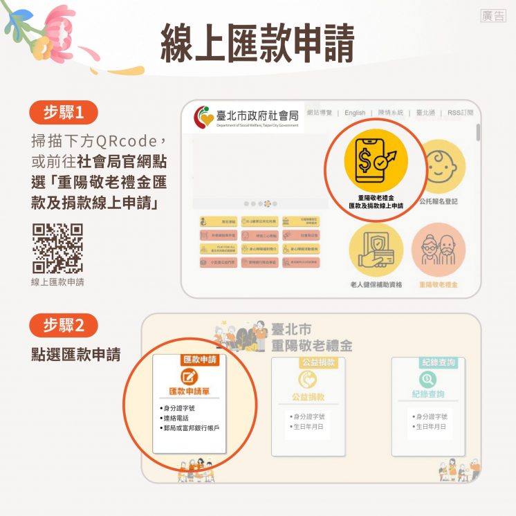 2025台北市重陽敬老金申請步驟