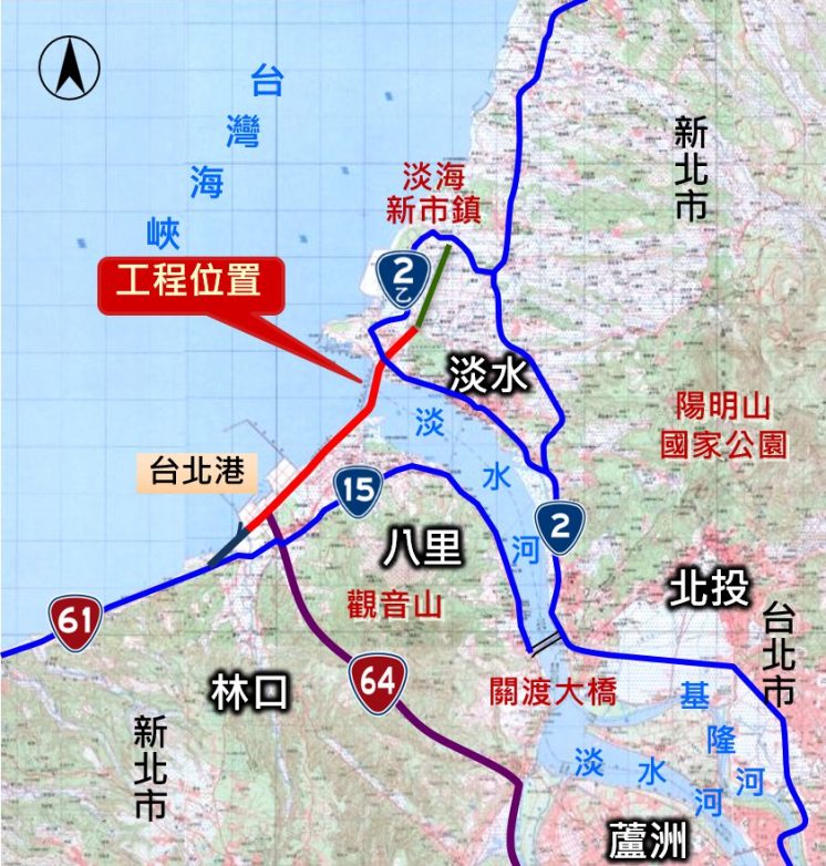 淡江大橋路線圖