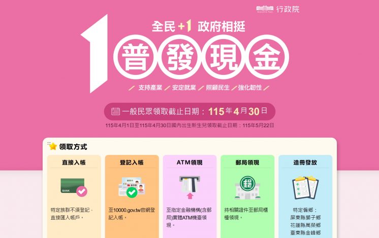 一萬元普發登記