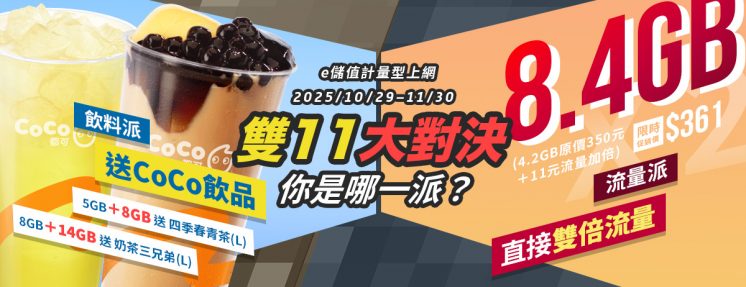 中華電信如意卡雙11