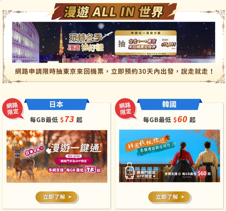 中華電信國際漫遊方案