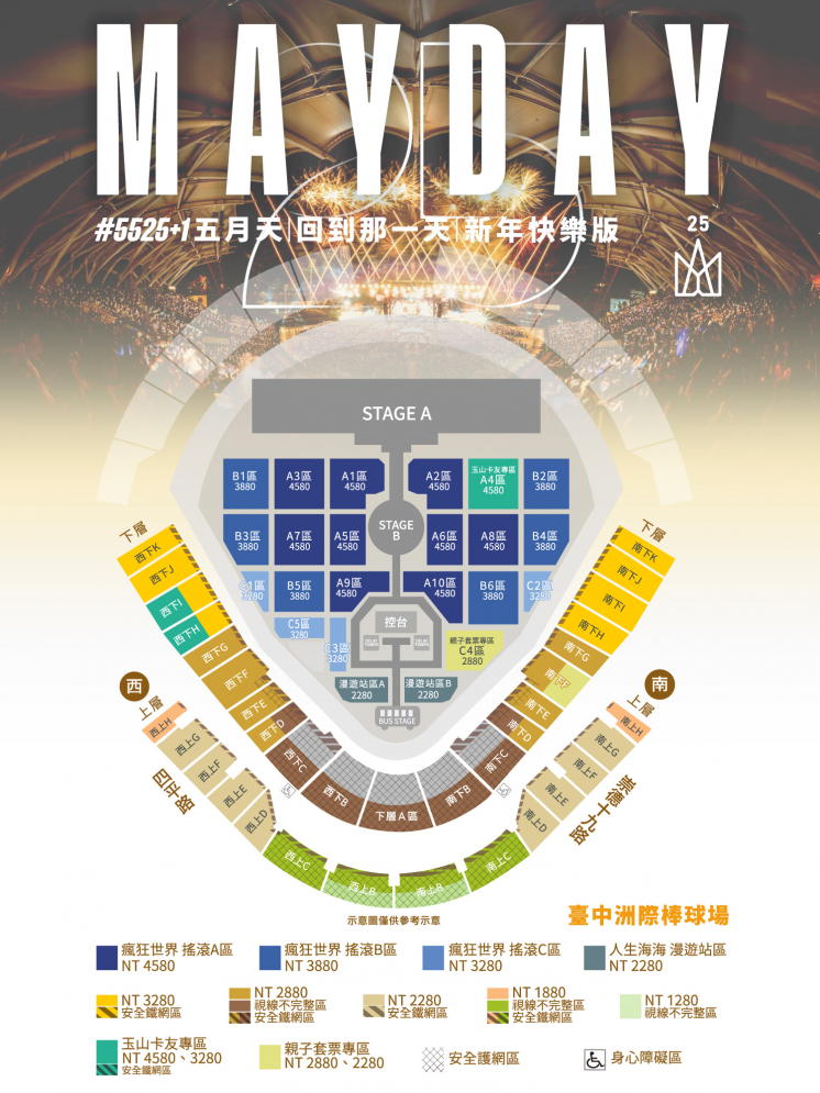2025五月天台中演唱會_票價