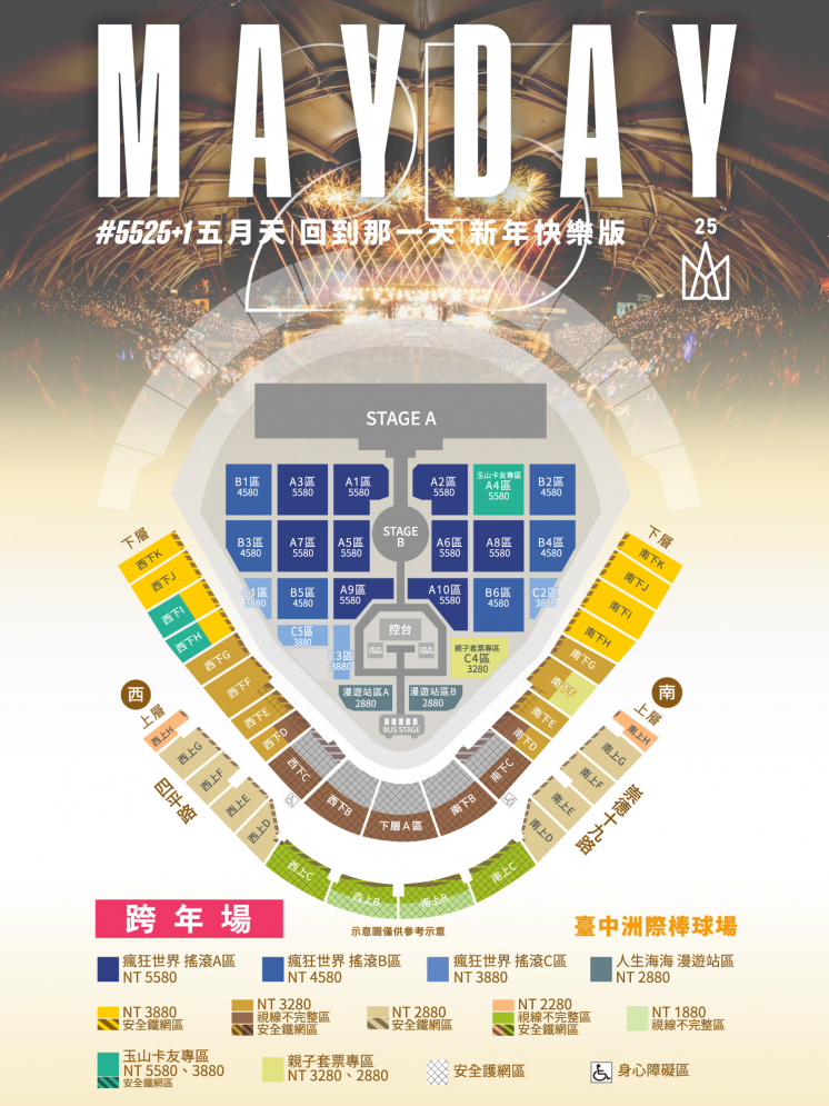 2025五月天跨年演唱會_票價