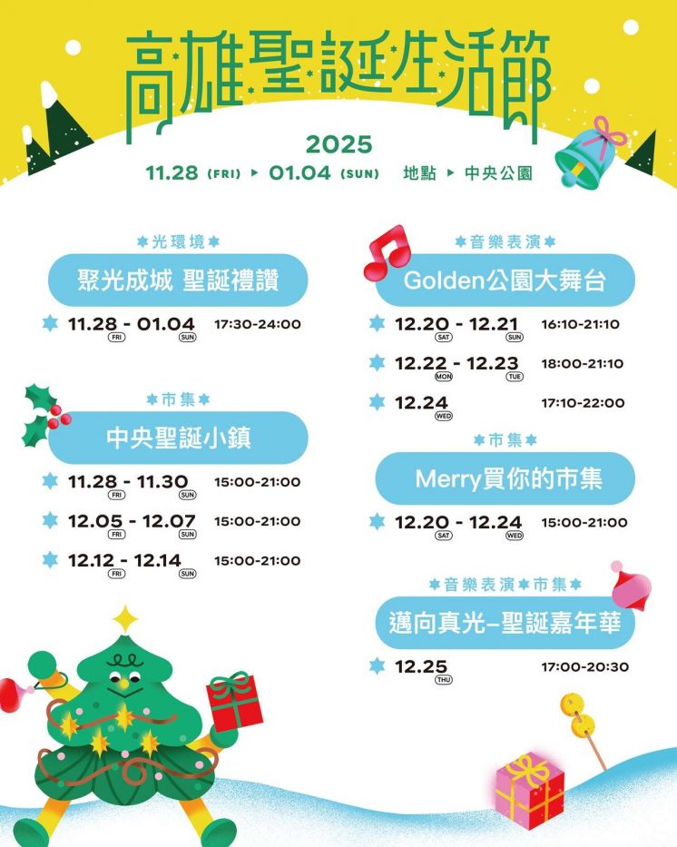 2025高雄聖誕生活節時間表