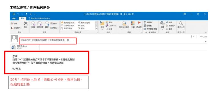 2026青年就業補助_求職證明範例