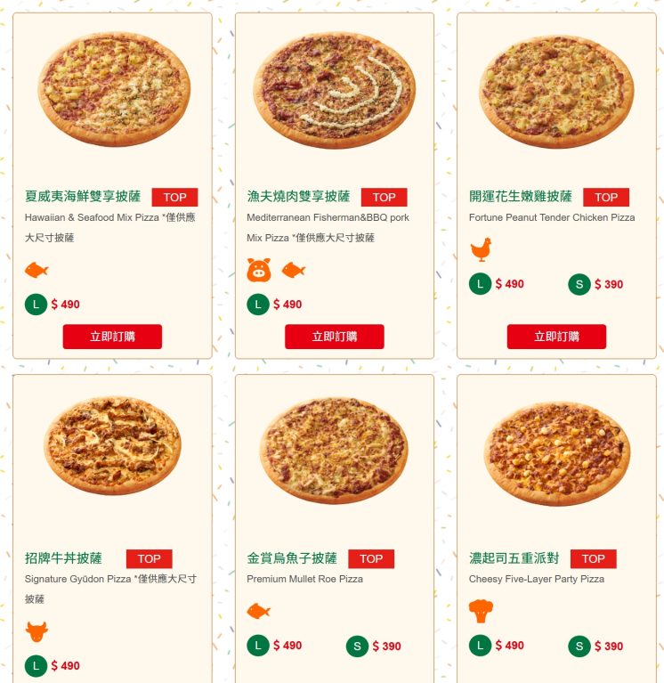 2026拿坡里披薩菜單