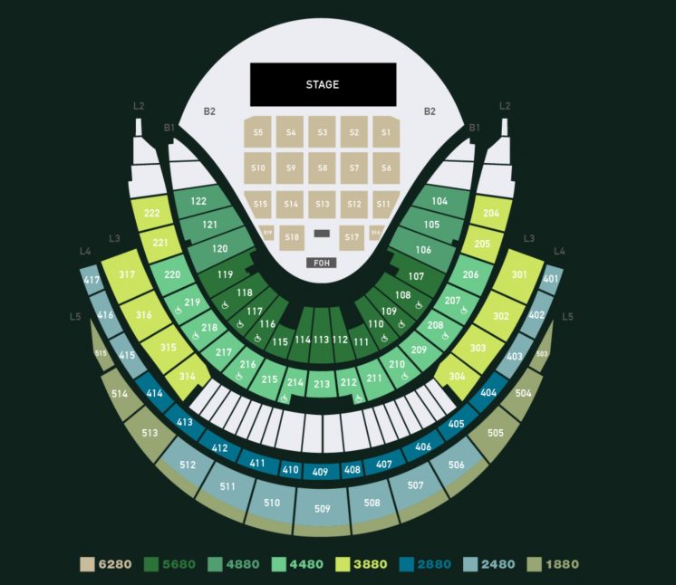 ONE OK ROCK演唱會座位圖