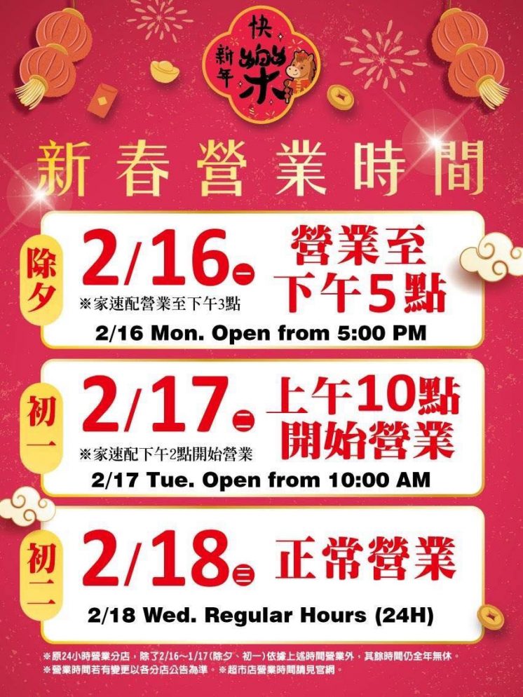 115家樂福春節營業時間