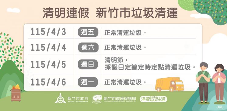 115新竹市清明節連假垃圾車