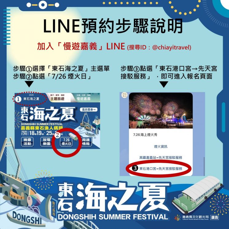 東石海之夏接駁車預約方式