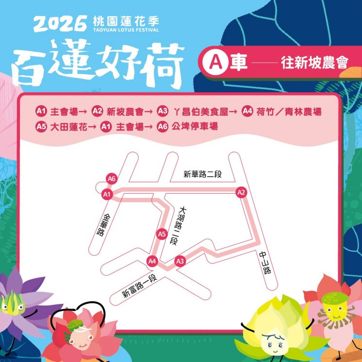 桃園蓮花季_接駁A車路線圖