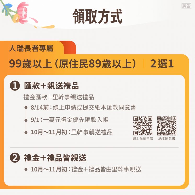 台北市敬老金_人瑞領取方式