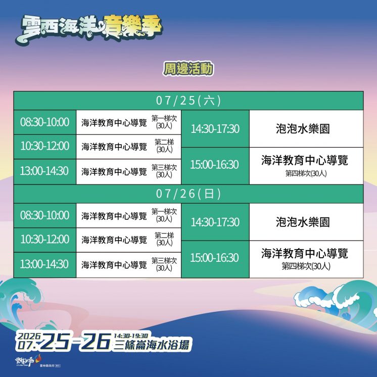 雲西海洋音樂季_周邊活動時間、地點
