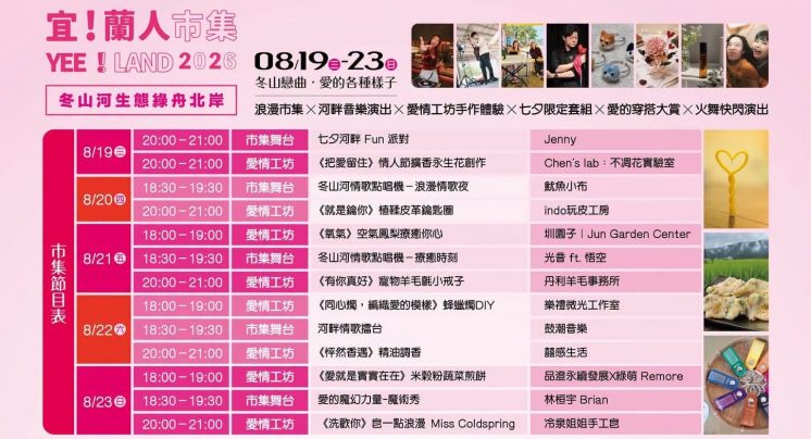 宜蘭人市集節目表