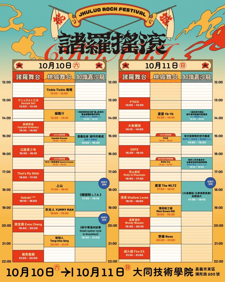 諸羅搖滾音樂祭節目表