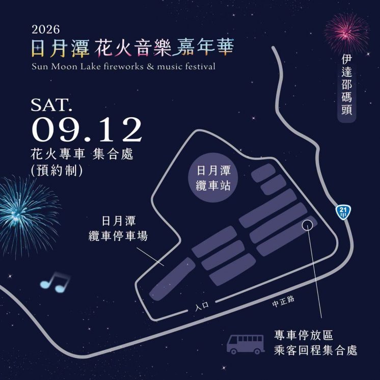 日月潭花火專車位置圖