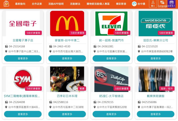 2026台中購物節優惠店家